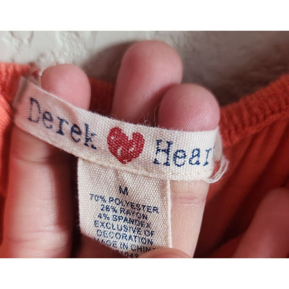 Derek Heart Womens Sz M Sleeveless Maxi Dress Coral Pink Orange V Neck