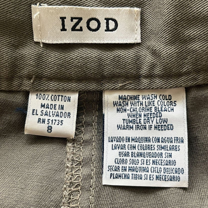 Vintage Izod Womens Sz 8 100% Cotton Denim Shorts Gray Green