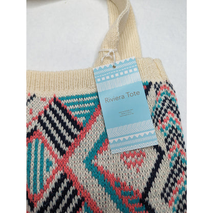 Kevia Style Riviera Tote Shoulder Bag Aztec Design Knit NEW
