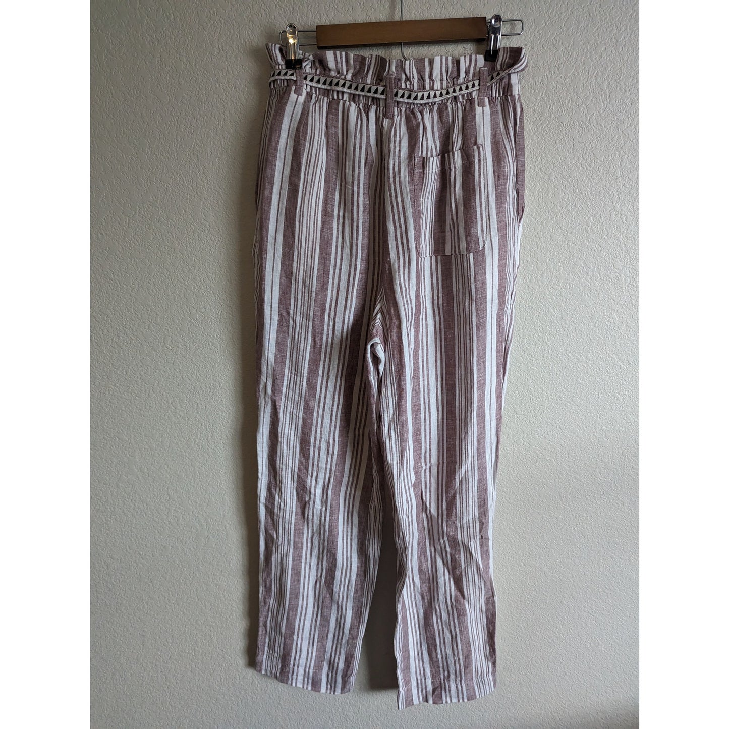 Lemlem x H&M 100% Linen Pull Striped Pants Womens Small Beach Travel Vacation