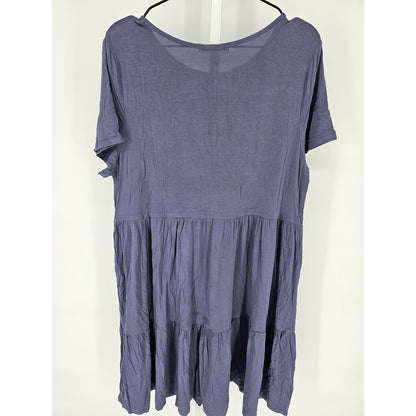 Levaca Womens Sz XL Short Sleeve Knee Length Dress Light Slate Blue