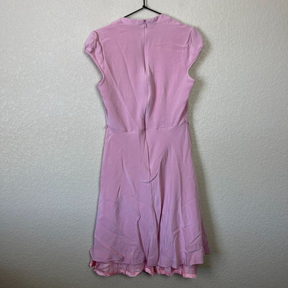 Due Per Due Veste Womens Sz 12 Light Pink V Neck Dress Cap Sleeve A Line