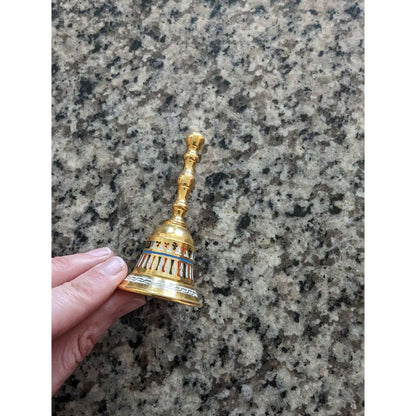 Vintage 1960s Hand Painted Brass Souvenir Bell Toledo