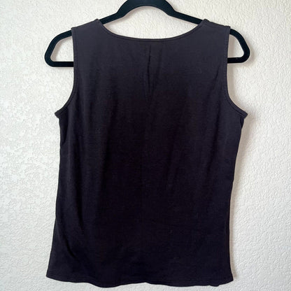 Coldwater Creek Womens Sz S 100% Supima Cotton Tank Top Solid Black