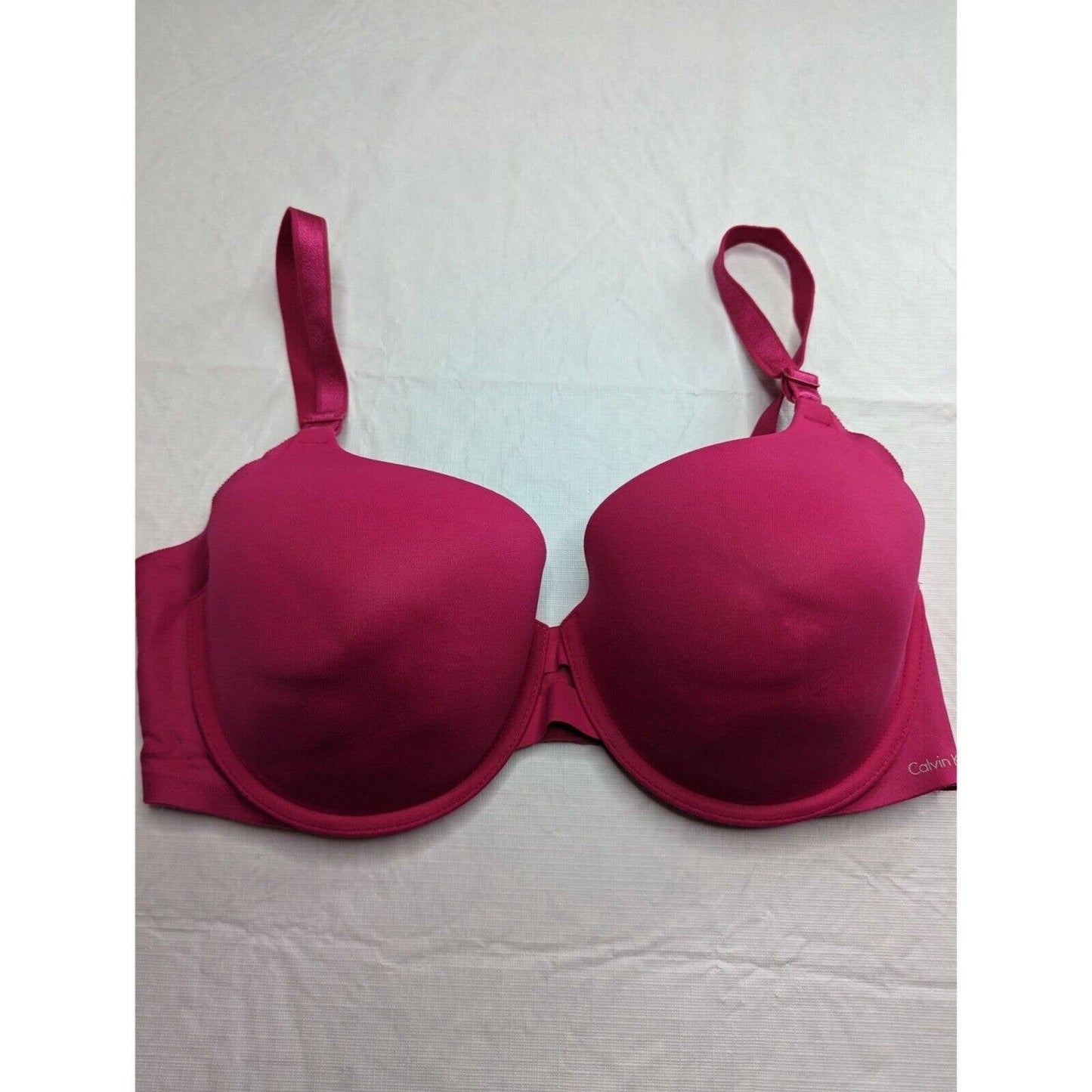 Calvin Klein Mujer Sz 36D Camiseta Sujetador Sólido Rosa Oscuro