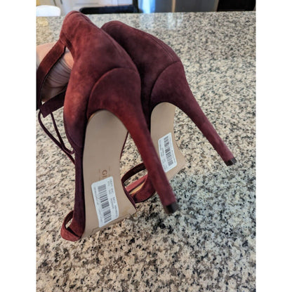 Gianni Bini Womens Sz 10 Purple Suede Leather Strappy High Heels