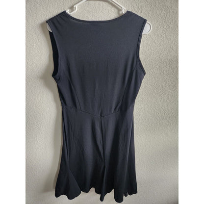Vintage Old Navy Womens Sz M Knee Length Sleeveless Dress Solid Black
