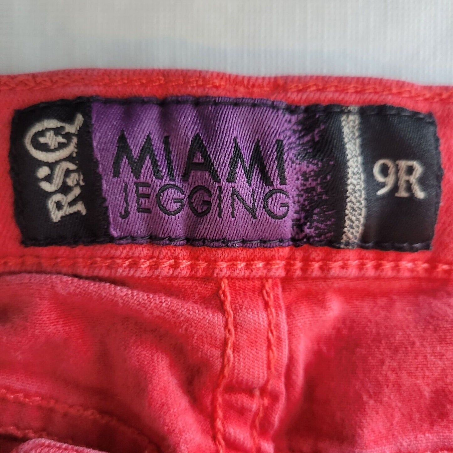 RSQ Juniors Sz 9 Miami Jegging Skinny Jeans Bright Coral Red