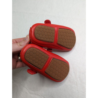 Felix & Flora Baby Girls Sz 130MM (6-12M) Red Leather Formal Shoes w/ Bow