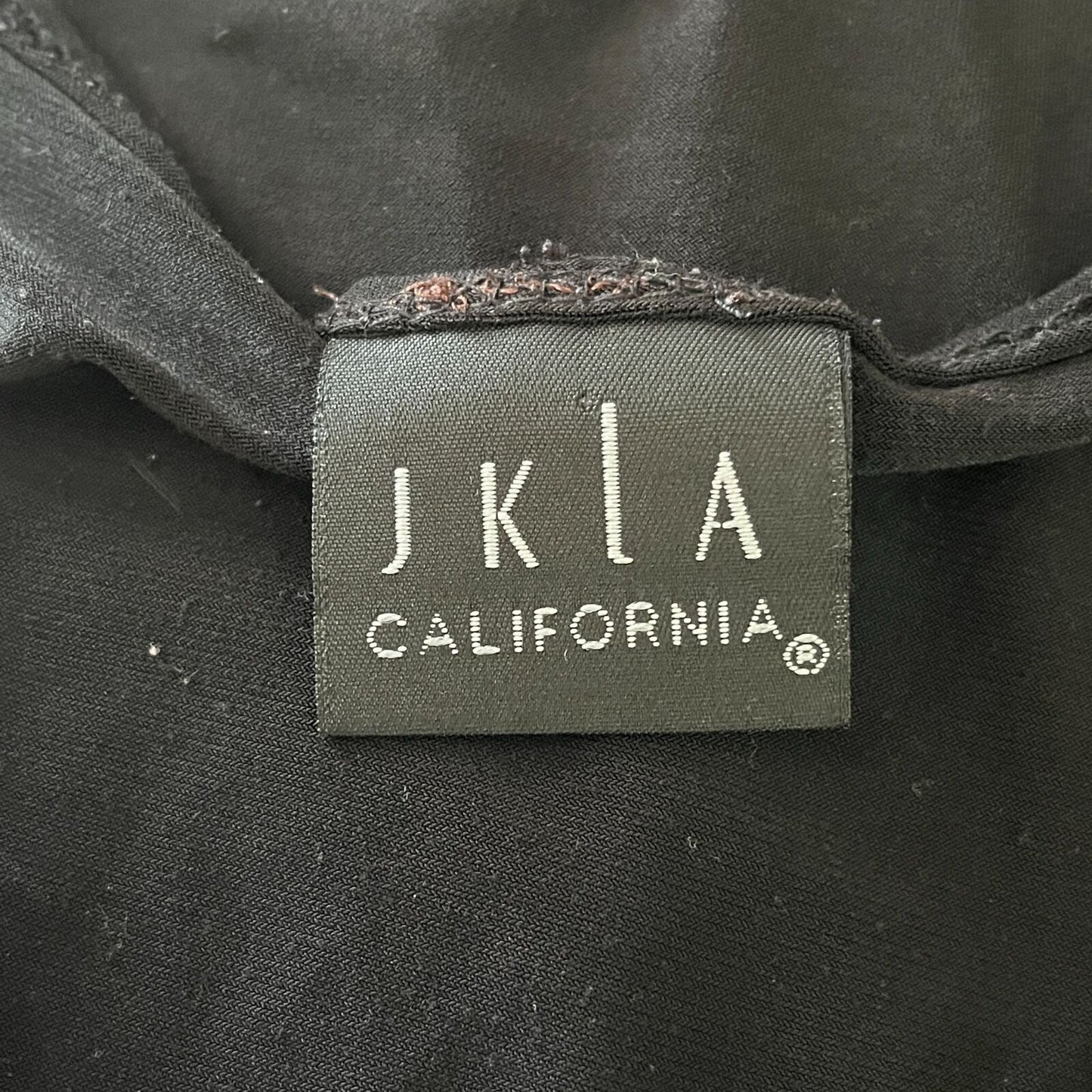 JKLA California Womens Sz S Short Sleeve Solid Black V Neck Blouse