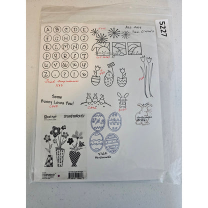 Lot of Unmounted Rubber Stamps Easter Bunny Spring Flowers Alphabet Stampendous