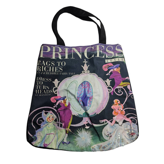 Vintage Y2K Disney Store Princess Embellished Tote Bag Cinderella Carriage