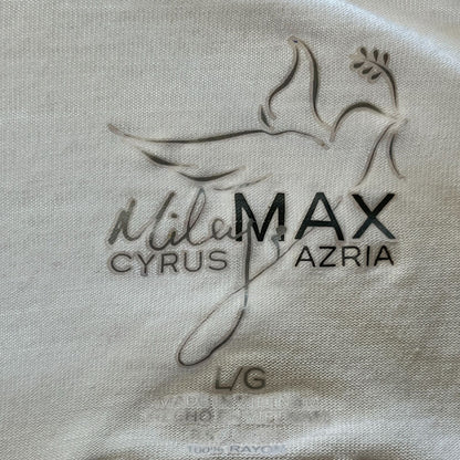 Miley Cyrus Max Azria Womens Sz L White Blouse Zipper Shoulder Y2K