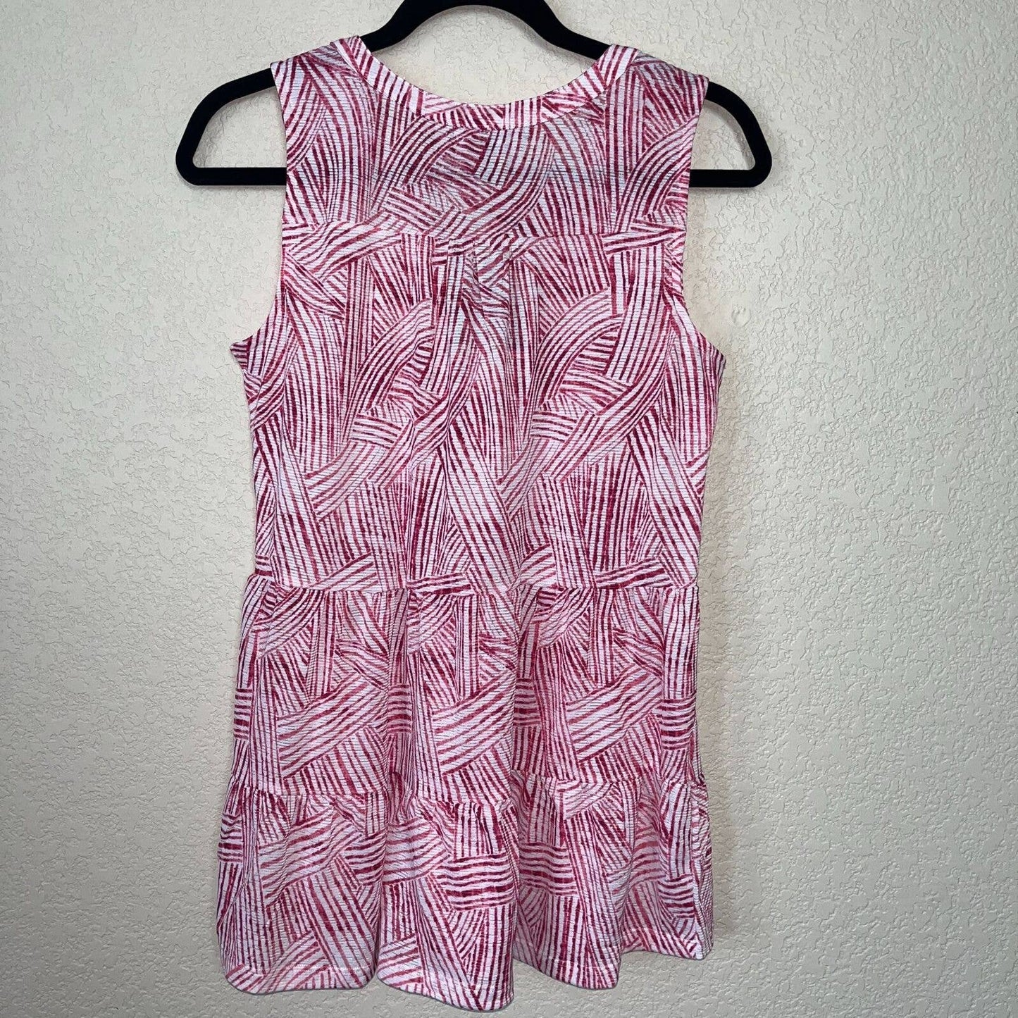 89th & Madison Womens Sz S Pink White Striped Tank Blouse Lace Front