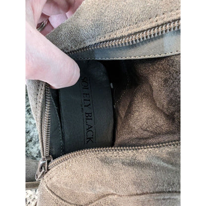 Solely Black by BKE Womens Sz 8 Landon Block Heel Boots Brown Lace Back