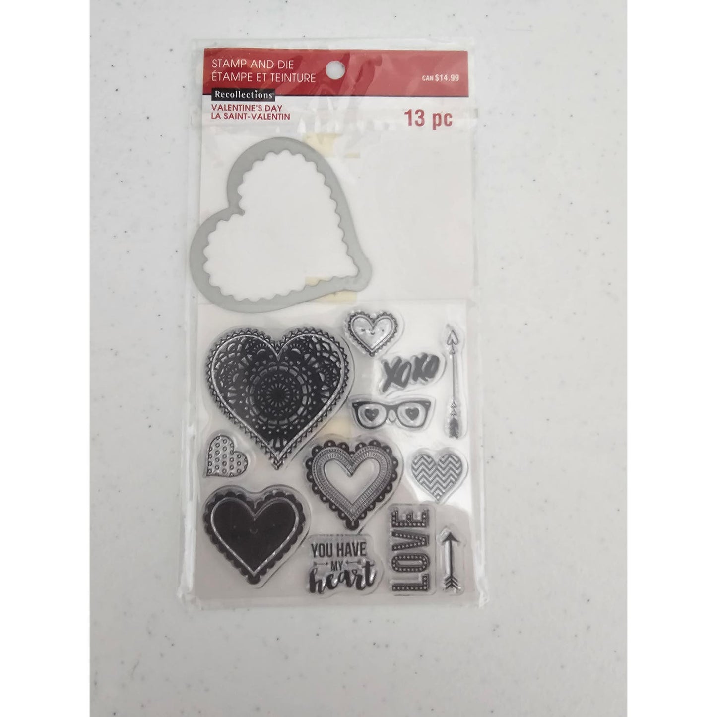 Recollections Stamp and Die Set Valentines Day Hearts