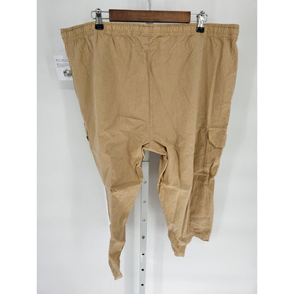 Collections Etc Womens Sz XXL Pull On Capri Length Pants Beige Lagenlook NEW