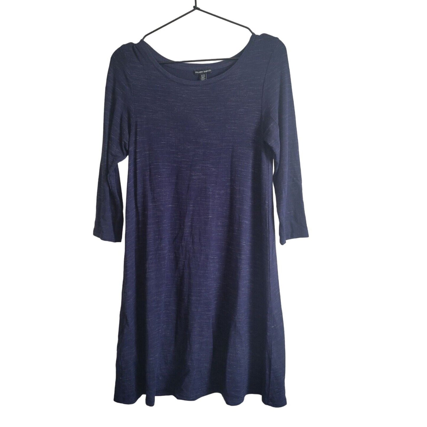 Hilary Radley Womens Sz S Long Sleeve Shirt Dress Knee Length Dark Blue