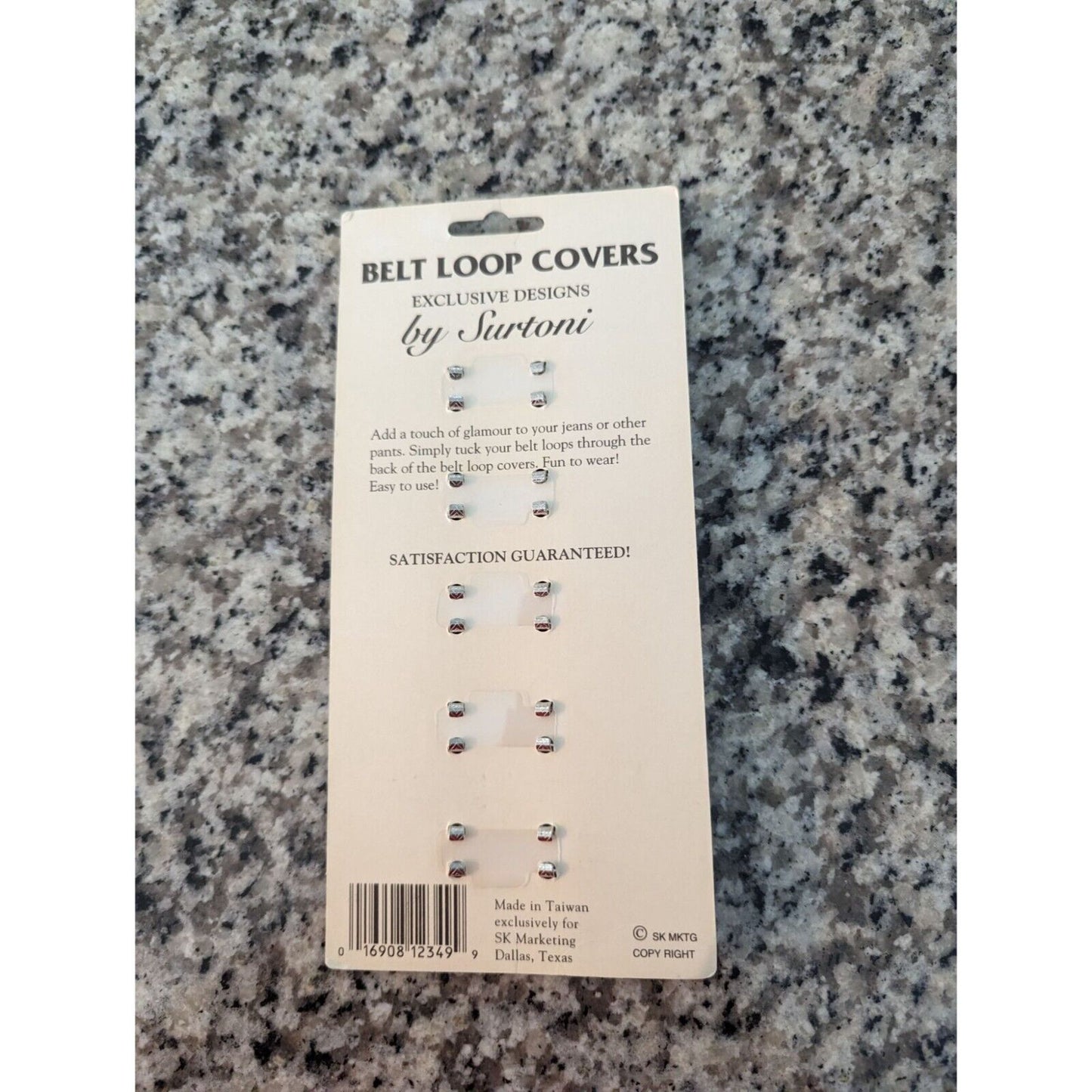 Vintage 1980s Belt Loop Covers by Surtoni Metal Set of 5 NEW