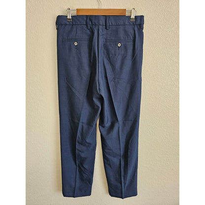 Franklin Tailored Mens Sz 31x30 Classic Fit Dress Pants Navy Blue Pleated