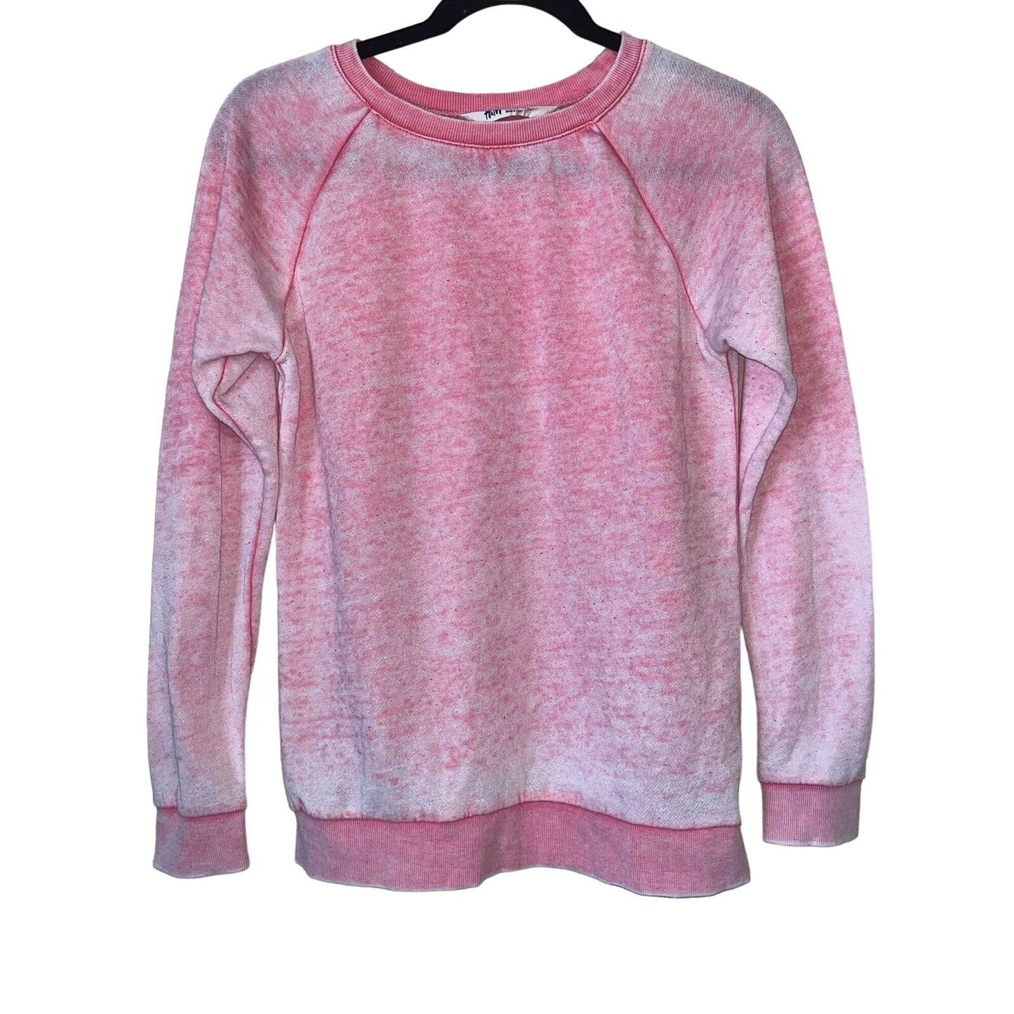 H&M Girls Sz L Crewneck Sweatshirt Pink Burnout