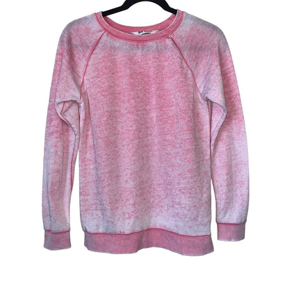 H&M Girls Sz L Crewneck Sweatshirt Pink Burnout