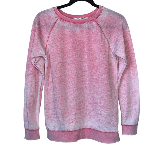 H&M Girls Sz L Crewneck Sweatshirt Pink Burnout