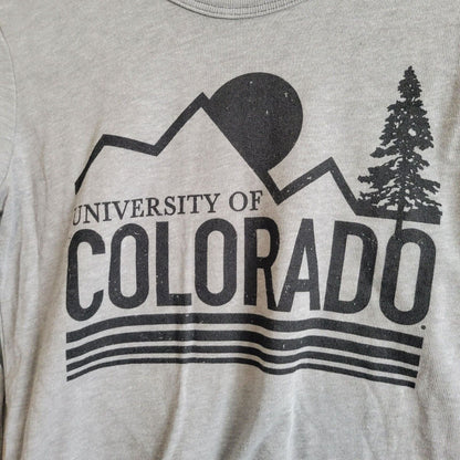 University of Colorado Womens Sz S Long Sleeve T Shirt By Alma Mater Gray NEW