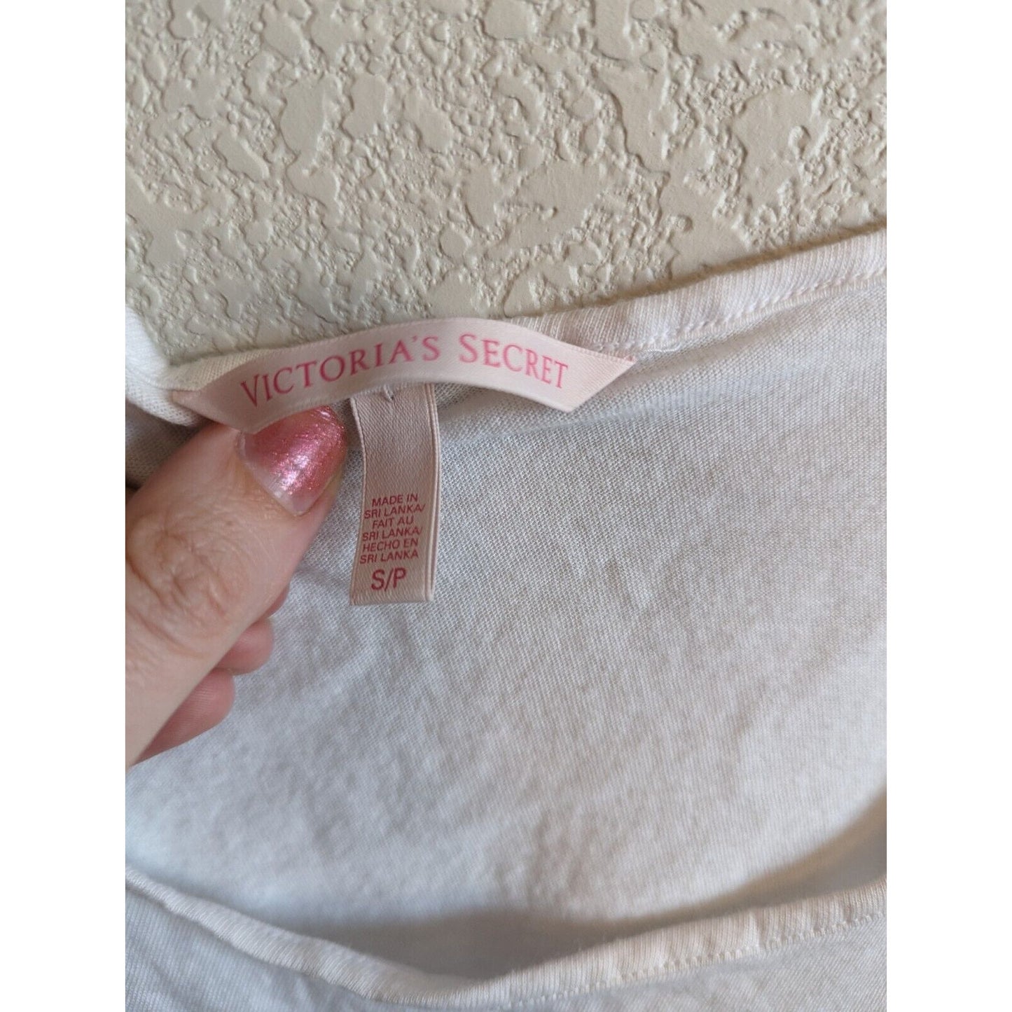 Victorias Secret Womens Sz S Spaghetti Strap Sleep Shirt Solid White