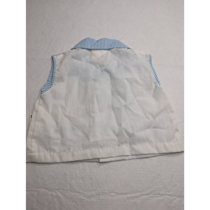 Vintage Cradle Togs Baby Boys Sz 6M Button Down Shirt Blue White Sleeveless NEW