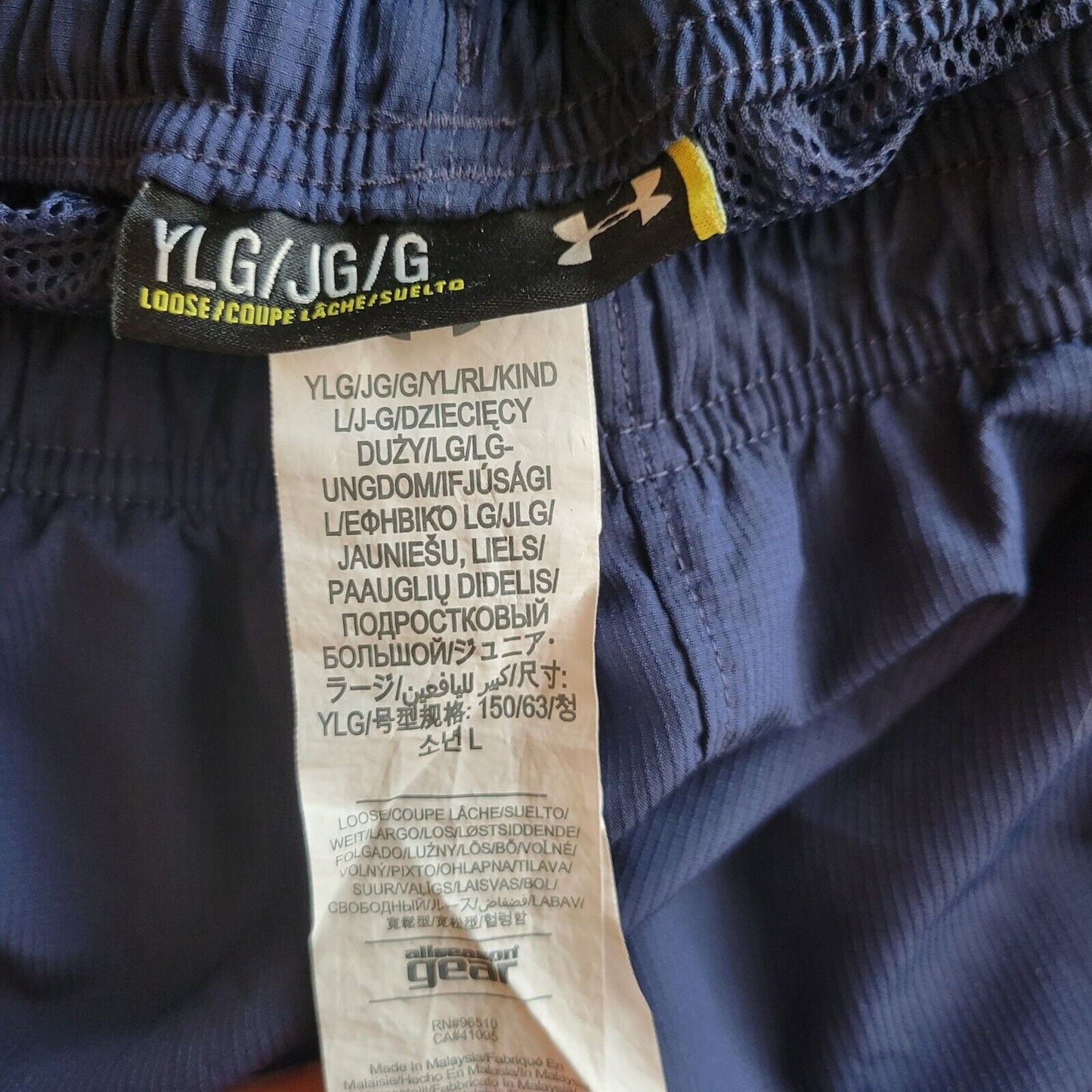 Under Armour Boys Sz L Loose Fit Track Pants Blue Orange