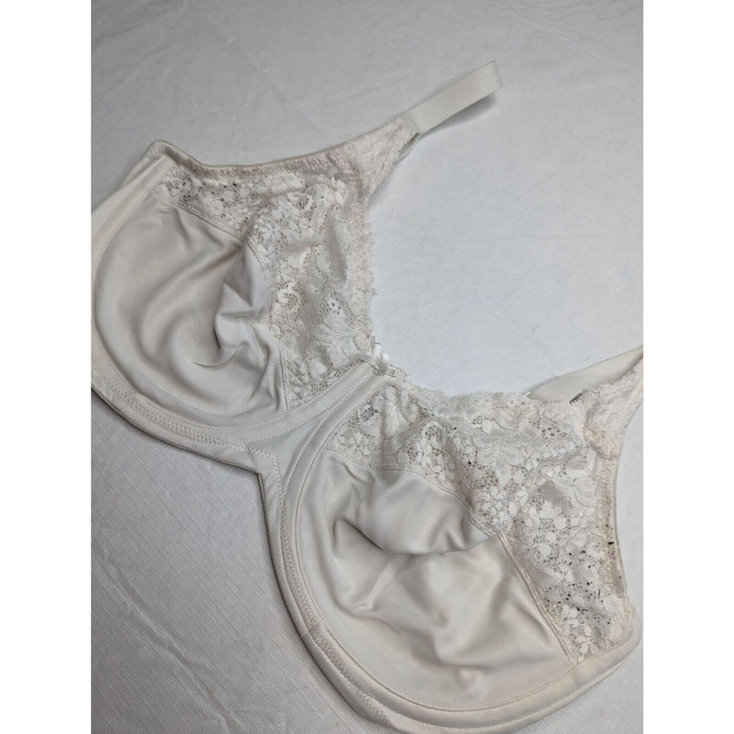 Vintage 1990s Lilyette Womens Sz 38DD Full Figure White Lace Bra