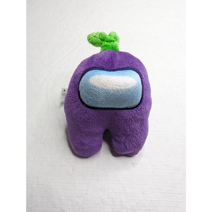 Among Us Mini Stuffed Animal Plush Purple w/ Green Sprout on Head