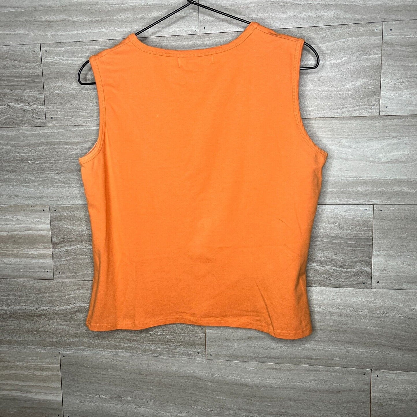 Mirasol Womens Sz L Sleeveless Cotton Blend Top Orange Orangesicle Solid