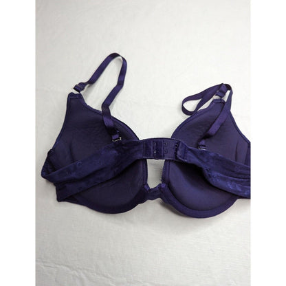 Vintage 1990s Lily of France Womens Sz 36B Padded Push Up Bra Dark Purple