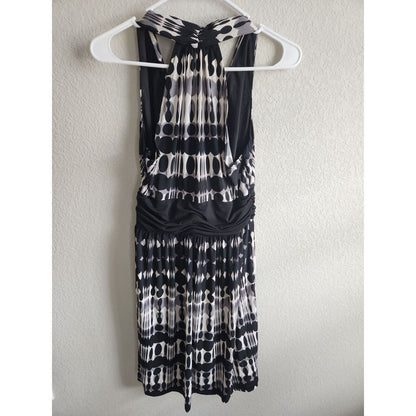 Roulette Womens Sz 10 Knee Length V Neck Dress Black White Dot Print