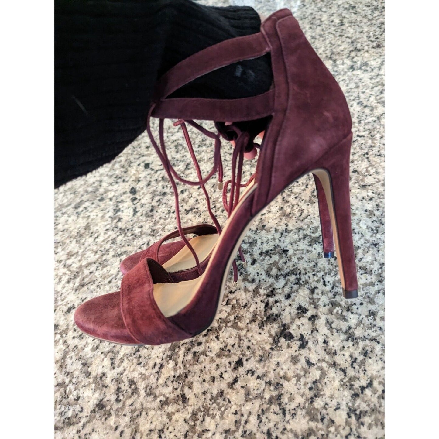 Gianni Bini Womens Sz 10 Purple Suede Leather Strappy High Heels