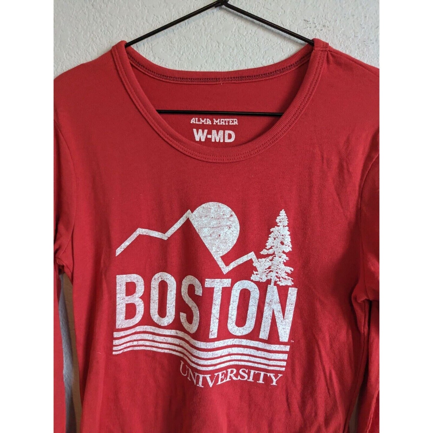 Boston University Womens Sz M Long Sleeve T Shirt Red NEW