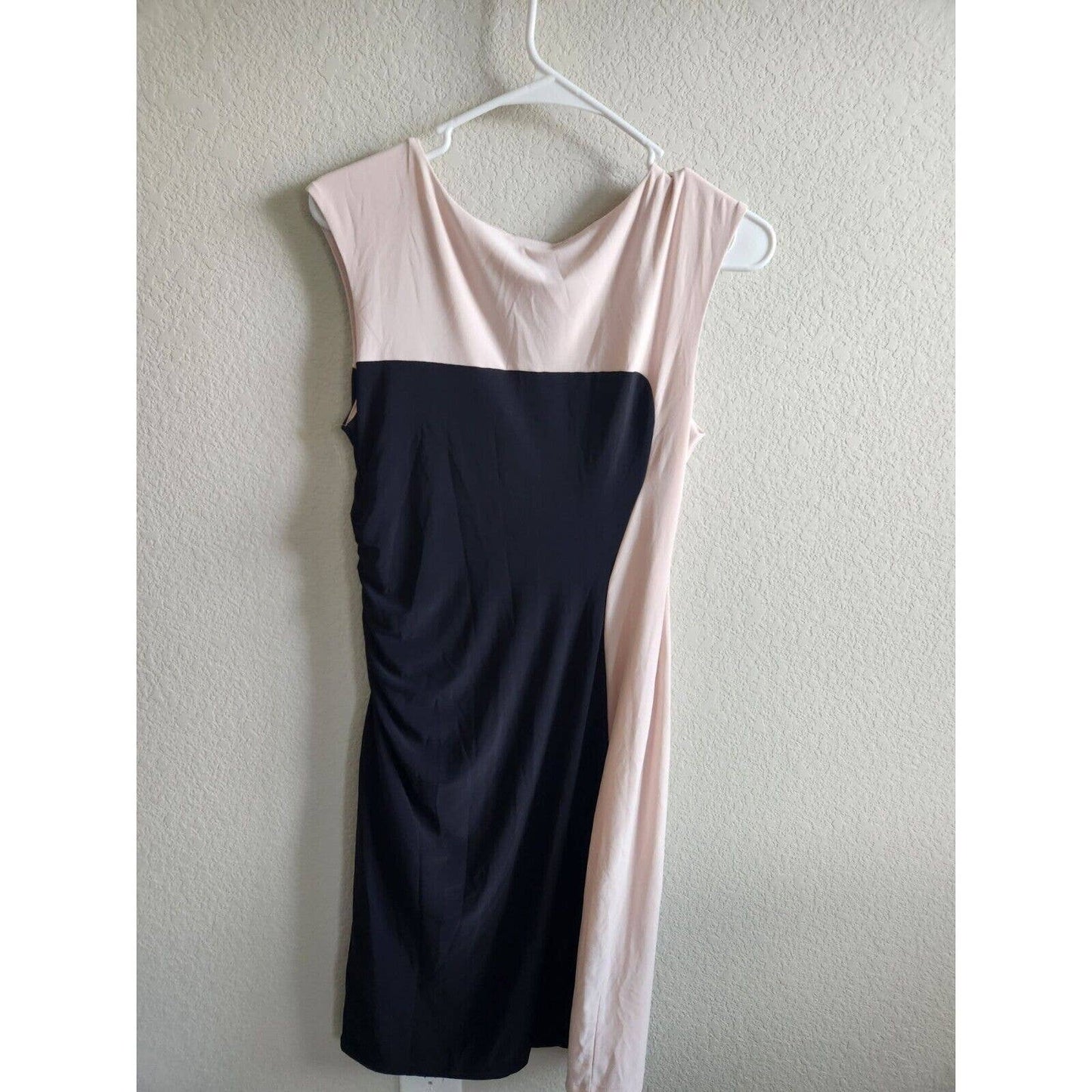 Vintage DEB Womens Sz 6 Knee Length Sheath Dress Light Pink and Black