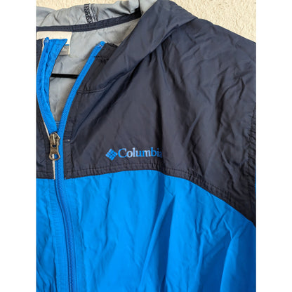 Columbia Boys Sz XL (18-20) Full Zip Windbreaker Jacket Light and Dark Blue