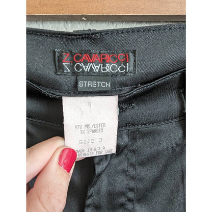 Vintage Y2K Cavaricci Juniors Sz 3 Black Satin Straight Leg Pants