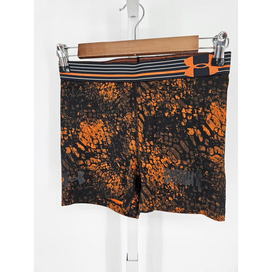 Under Armour Womens Sz S Compression Shorts Tough Mudder Orange and Black