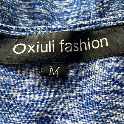 Oxiuli Fashion Juniors Sz 7 Midi Faux Wrap Pinup Style Dress Blue