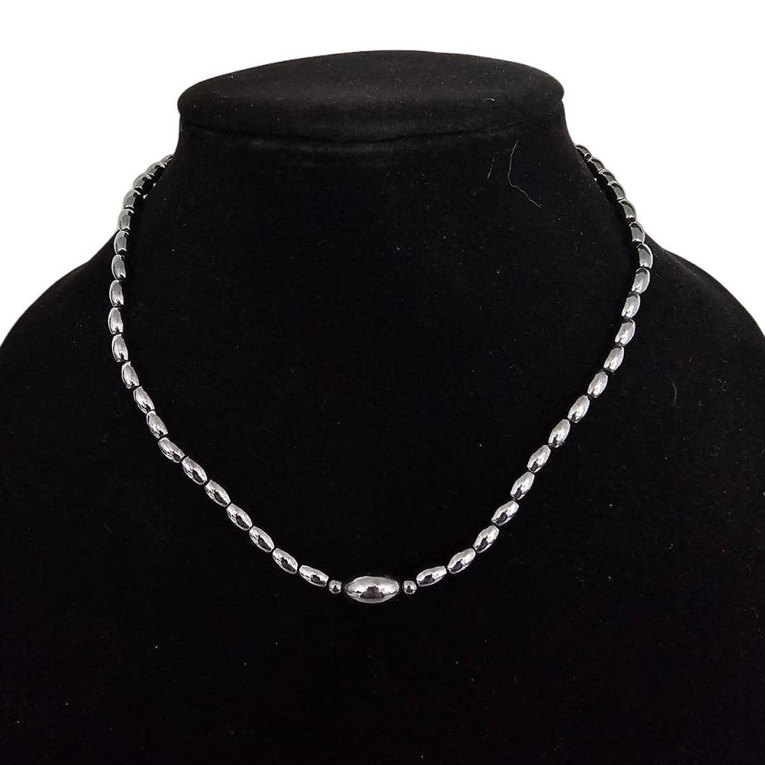 Vintage Y2K Single Strand Magnetic Necklace Silver Tone