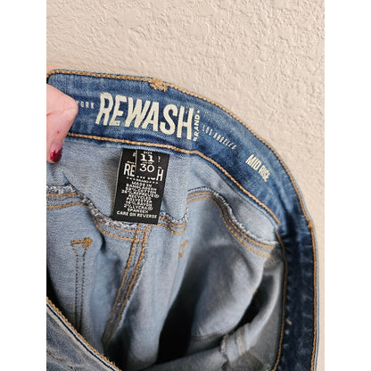 Rewash LA Juniors Sz 11 Button Fly Light Wash Skinny Blue Jeans