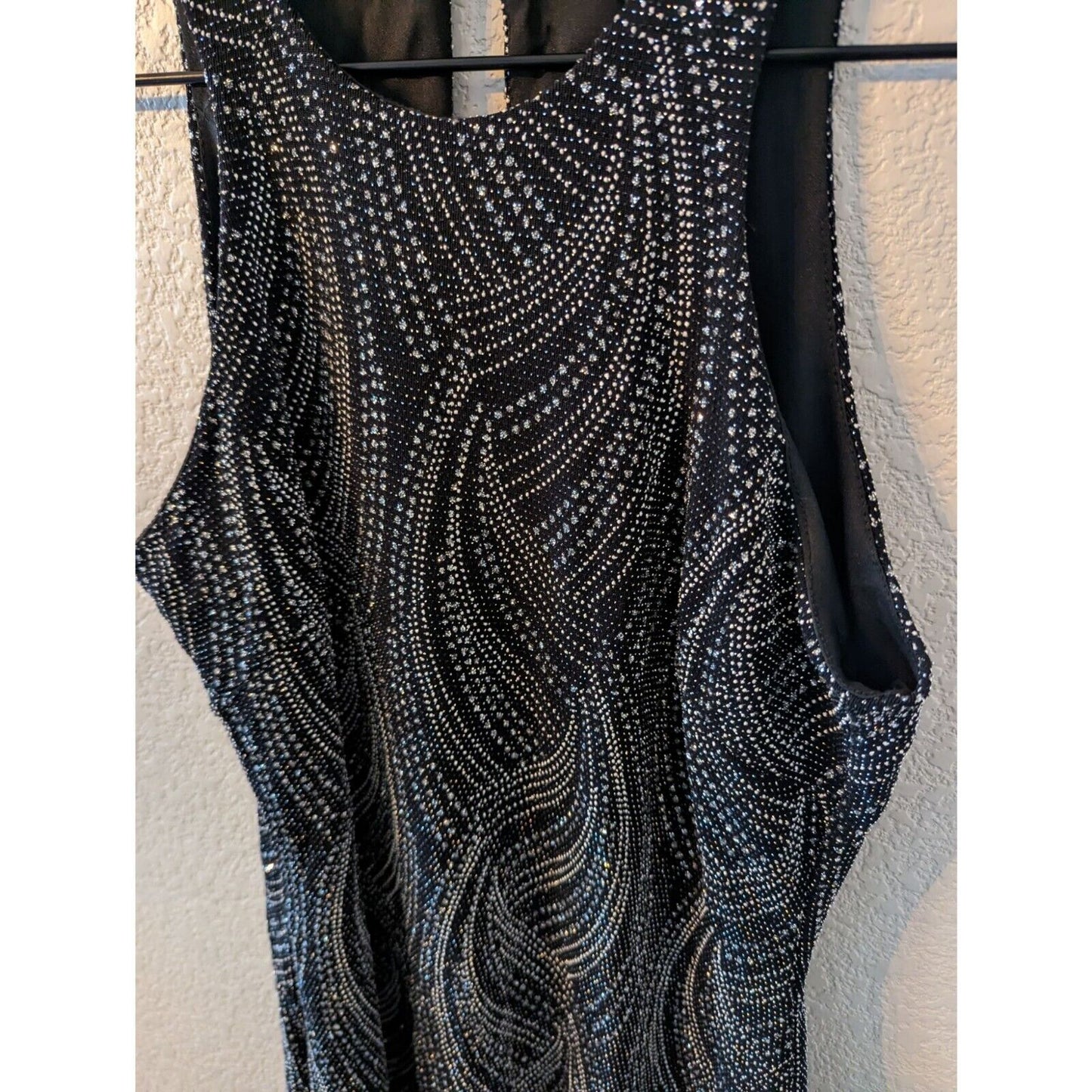 Vintage 1990s Jump Apparel Womens Sz 6 Black and Glitter Cocktail Dress