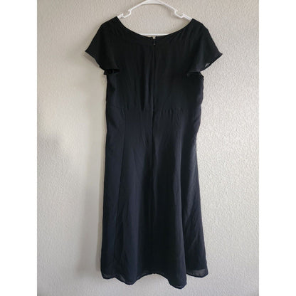Jaclyn Smith Womens Sz 12 Solid Black Midi Dress Vintage Career