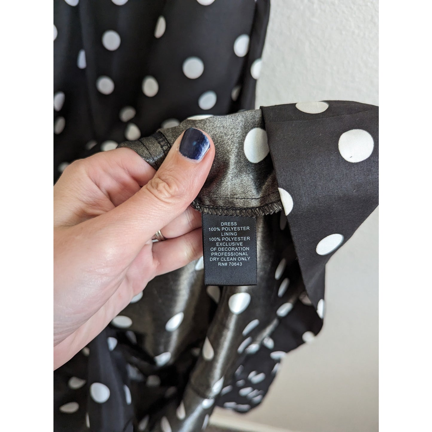 Vintage Jessica Howard Womens Sz 8 Belted Midi Dress Pinup Style Black Polka Dot