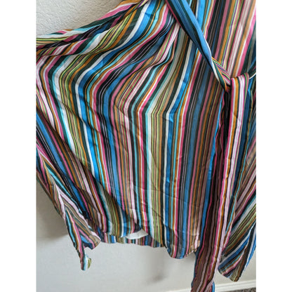 Antonio Melani Womens Sz 14 Maxi Lida Dress Belted Striped Rainbow NEW