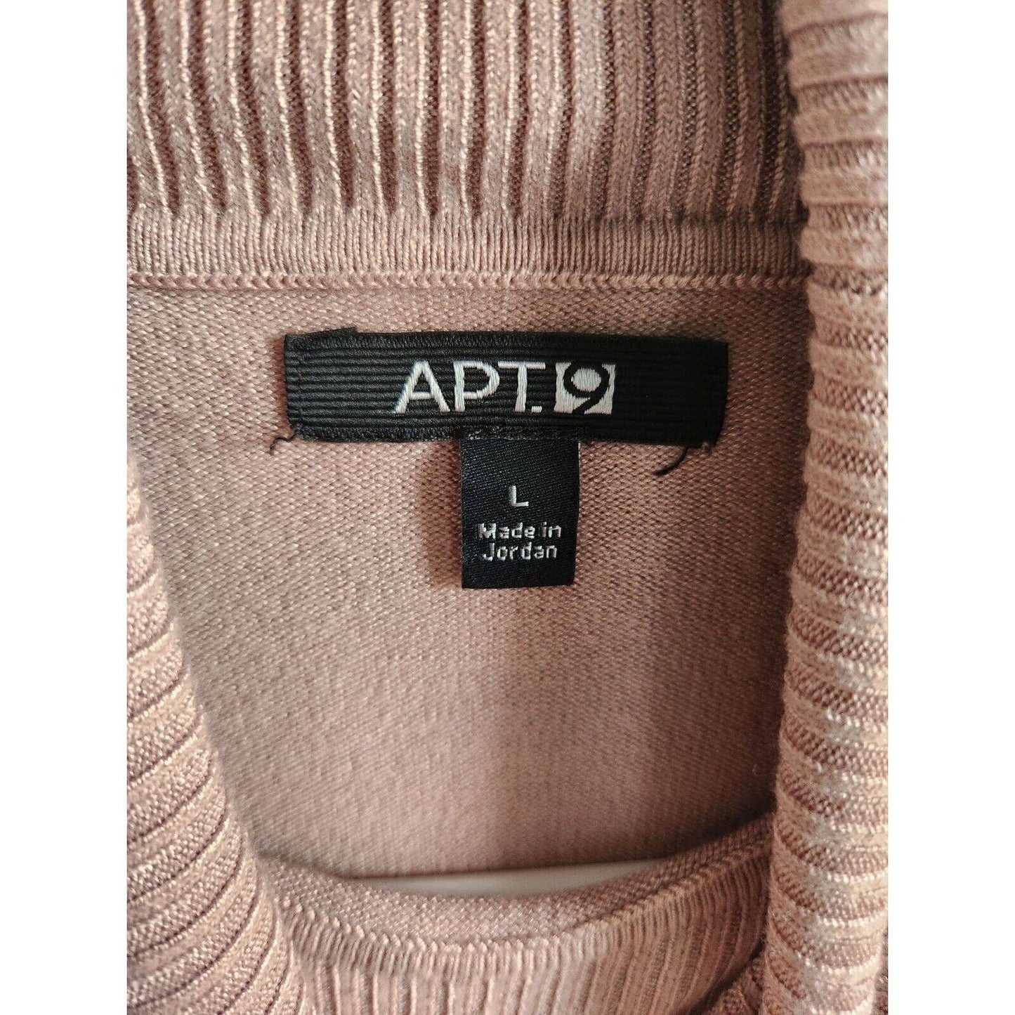 Apt 9 Womens Sz L Turtleneck Sweater Light Blush Pink